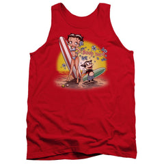Betty Boop Surf Men's 18/1 Cotton Tank Top
