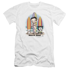 Betty Boop Surfers Men's Ultra-Soft 30/1 Cotton Slim Short-Sleeve T-Shirt