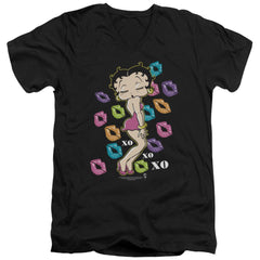 Betty Boop Tripple Xo Men's 30/1 Cotton Slim V-Neck T-Shirt