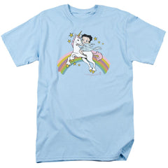 Betty Boop Unicorn & Rainbows Men's 18/1 Cotton Short-Sleeve T-Shirt