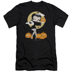 Betty Boop Vamp Pumkins Men's Ultra-Soft 30/1 Cotton Slim Short-Sleeve T-Shirt