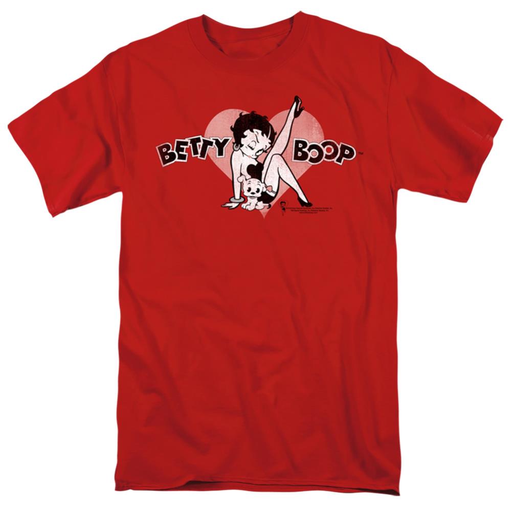 Betty Boop Vintage Cutie Pup Men's 18/1 Cotton Short-Sleeve T-Shirt