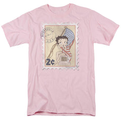 Betty Boop Vintage Stamp Men's 18/1 Cotton Short-Sleeve T-Shirt
