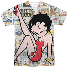 Betty Boop Vintage Strips Men's Regular Fit Polyester Short-Sleeve T-Shirt