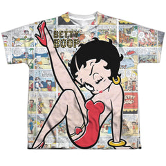 Betty Boop Vintage Strips Youth Regular Fit Poly Short-Sleeve T-Shirt
