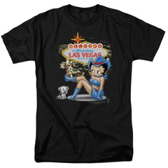 Betty Boop Welcome Las Vegas Men's 18/1 Cotton Short-Sleeve T-Shirt