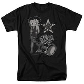 Betty Boop With The Band Men's 18/1 Cotton Short-Sleeve T-Shirt