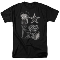 Betty Boop With The Band Men's 18/1 Cotton Short-Sleeve T-Shirt