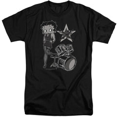 Betty Boop With The Band Men's 18/1 Tall Cotton Short-Sleeve T-Shirt