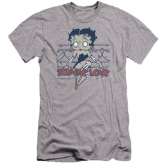 Betty Boop Zombie Pinup Men's Ultra-Soft 30/1 Cotton Slim Short-Sleeve T-Shirt