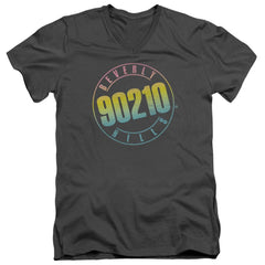 Beverly Hills 90210 Color Blend Logo Men's 30/1 Cotton Slim V-Neck T-Shirt