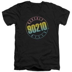 Beverly Hills 90210 Color Blend Logo Men's 30/1 Cotton Slim V-Neck T-Shirt