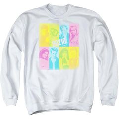 Beverly Hills 90210 Color Block Of Friends Men's Crewneck 50 50 Poly Long-Sleeve T-Shirt