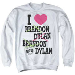Beverly Hills 90210 I Heart 90210 Men's Crewneck 50 50 Poly Long-Sleeve T-Shirt