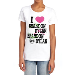 Beverly Hills 90210 I Heart 90210 Women's 18/1 Cotton Short-Sleeve T-Shirt