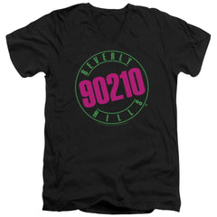 Beverly Hills 90210 Neon Men's 30/1 Cotton Slim V-Neck T-Shirt