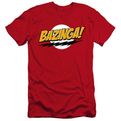Big Bang Theory Bazinga Men's Ultra-Soft 30/1 Cotton Slim Short-Sleeve T-Shirt