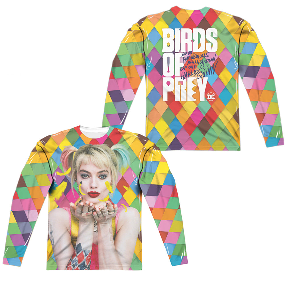 Birds Of Prey Feathers (Front/Back Print) Men's Regular Fit Polyester Long-Sleeve T-Shirt