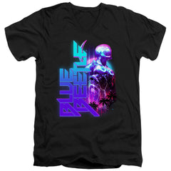Blue Beetle Lightning Men's 30/1 Cotton Slim V-Neck T-Shirt