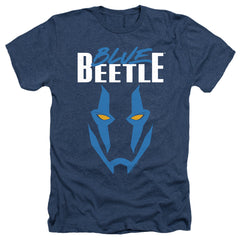 Blue Beetle Mask Men's 30/1 Heather 60 40 Poly Short-Sleeve T-Shirt