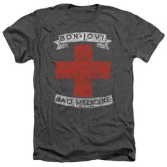 Bon Jovi Bad Medicine Men's 30/1 Heather 60 40 Poly Short-Sleeve T-Shirt
