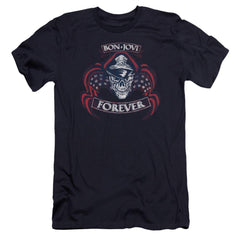 Bon Jovi Forever Skull Men's Ultra-Soft 30/1 Cotton Slim Short-Sleeve T-Shirt