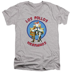Breaking Bad Los Pollos Hermanos Men's 30/1 Cotton Slim V-Neck T-Shirt