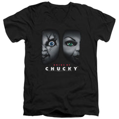 Bride Of Chucky Happy Couple Men's 30/1 Cotton Slim V-Neck T-Shirt