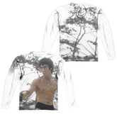 Bruce Lee Battle Ready (Front/Back Print) Men's Regular Fit Polyester Long-Sleeve T-Shirt
