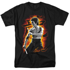 Bruce Lee Dragon Fire Men's 18/1 Cotton Short-Sleeve T-Shirt
