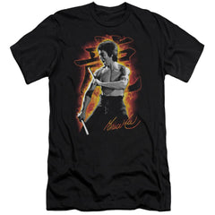 Bruce Lee Dragon Fire Men's Ultra-Soft 30/1 Cotton Slim Short-Sleeve T-Shirt