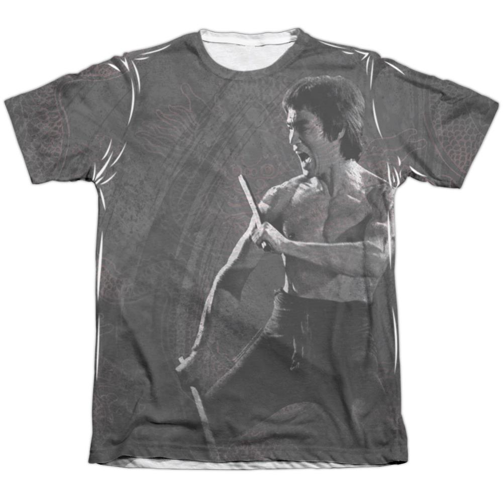 Bruce Lee Dragon Print Men's Regular Fit Poly Cotton Short-Sleeve T-Shirt