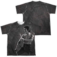 Bruce Lee Dragon Print Youth Regular Fit Poly Short-Sleeve T-Shirt