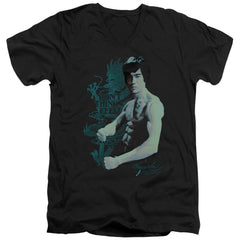 Bruce Lee Feel Men's 30/1 Cotton Slim V-Neck T-Shirt