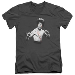 Bruce Lee Final Confrontation Men's 30/1 Cotton Slim V-Neck T-Shirt