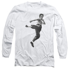 Bruce Lee Flying Kick Men's 18/1 Cotton Long-Sleeve T-Shirt