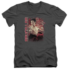 Bruce Lee Fury Men's 30/1 Cotton Slim V-Neck T-Shirt