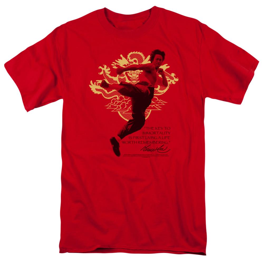 Bruce Lee Immortal Dragon Men's 18/1 Cotton Short-Sleeve T-Shirt