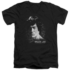 Bruce Lee In Your Face Men's 30/1 Cotton Slim V-Neck T-Shirt