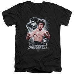 Bruce Lee Inner Fury Men's 30/1 Cotton Slim V-Neck T-Shirt