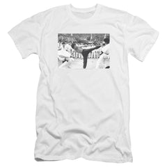 Bruce Lee Kick To The Head Men's Ultra-Soft 30/1 Cotton Slim Short-Sleeve T-Shirt