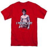 Bruce Lee Lee Works Out Men's 18/1 Cotton Short-Sleeve T-Shirt