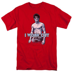 Bruce Lee Lee Works Out Men's 18/1 Cotton Short-Sleeve T-Shirt
