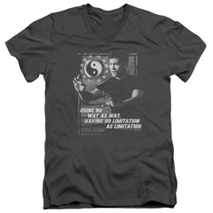 Bruce Lee No Way As A Way Men's 30/1 Cotton Slim V-Neck T-Shirt