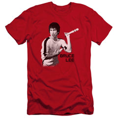 Bruce Lee Nunchucks Men's Ultra-Soft 30/1 Cotton Slim Short-Sleeve T-Shirt