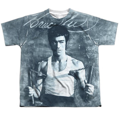 Bruce Lee Nunchucks Youth Regular Fit Poly Short-Sleeve T-Shirt