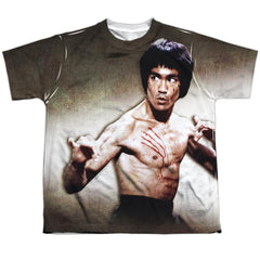 Bruce Lee Scratched Youth Regular Fit Poly Short-Sleeve T-Shirt