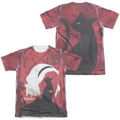 Chilling Adventures Of Sabrina Cats (Front/Back Print) Men's Regular Fit Poly Cotton Short-Sleeve T-Shirt