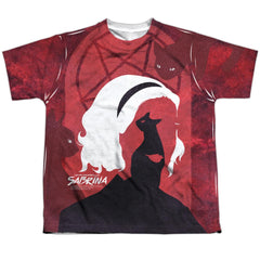Chilling Adventures Of Sabrina Cats Youth Regular Fit Poly Short-Sleeve T-Shirt