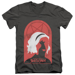 Chilling Adventures Of Sabrina Sabrina And Salem Men's 30/1 Cotton Slim V-Neck T-Shirt